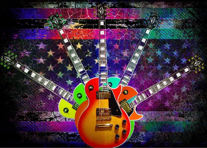 Guitar Greeting Card featuring the photograph Five Guitars by Guitarwacky Fine Art