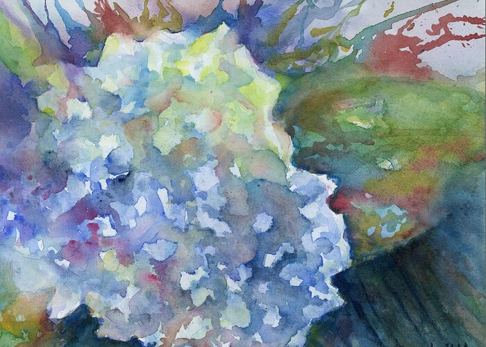 Flower Greeting Card featuring the painting Flashy Hydrangea by Wendy Keeney-Kennicutt