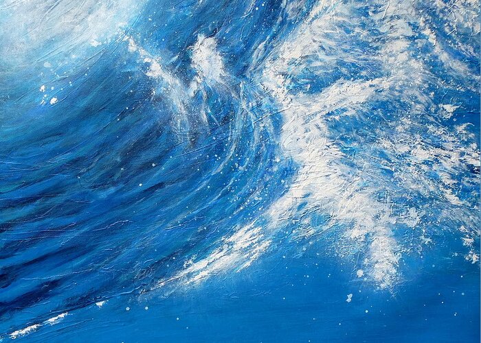 Ocean Greeting Card featuring the painting Fluidity by Jackie Sherwood