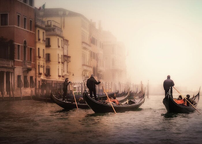 Venice Greeting Card featuring the photograph Foggy Venice by Ute Scherhag