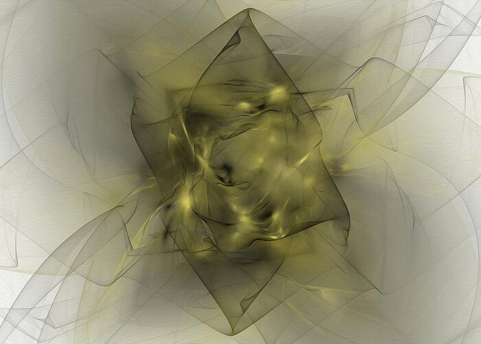 Abstract Greeting Card featuring the digital art Folds In Black and Gold by Brandi Untz