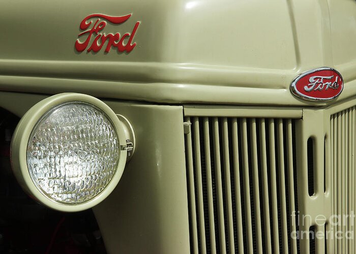 Ford Greeting Card featuring the photograph Ford Tractor Headlight by Mike Eingle