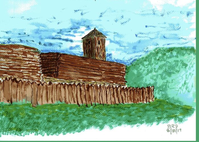 Fort Stanwix Greeting Card featuring the painting Fort Stanwix by Branwen Drew