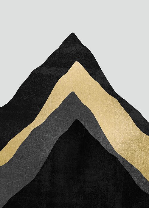 Modern Greeting Card featuring the digital art Four Mountains by Elisabeth Fredriksson