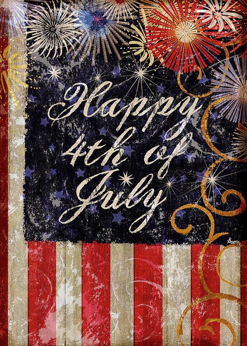 Fourth Of July Greeting Card featuring the mixed media Fourth Of July Glory by Art Licensing Studio