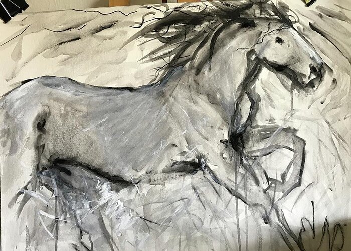 Horse Greeting Card featuring the painting Frederick by Elizabeth Parashis