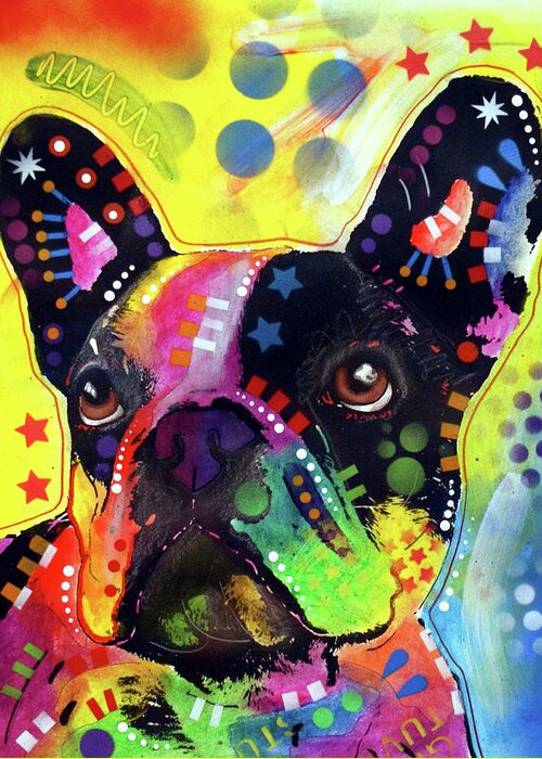French Bulldog 2 Greeting Card featuring the mixed media French Bulldog 2 by Dean Russo