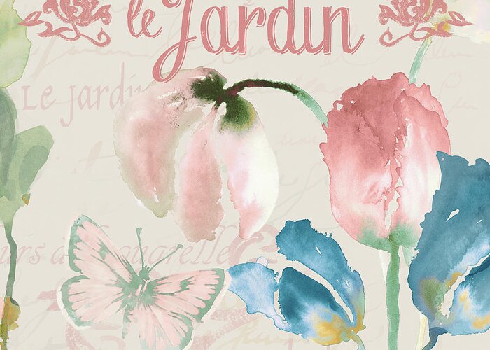 French Greeting Card featuring the painting French Tulips I by Lanie Loreth