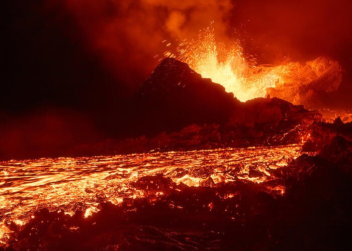 Volcano Greeting Card featuring the photograph From The Hell by Barathieu Gabriel