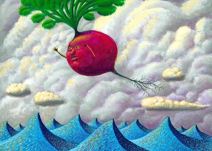 Seascape Greeting Card featuring the painting Fruit of the Earth by Sam Hurt