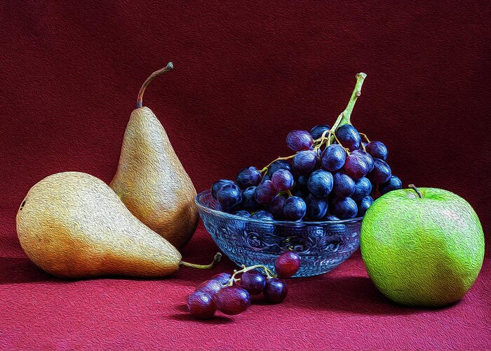 Pears Greeting Card featuring the photograph Fruits still life by Vishwanath Bhat