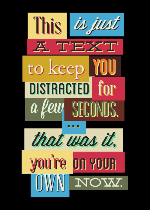 Funny Greeting Card featuring the digital art Funny Typography Design Keep You Distracted by Matthias Hauser