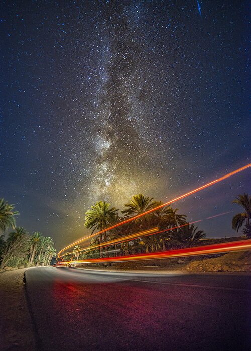 Sahara Greeting Card featuring the photograph Galaxy Road by Wail.hamdane