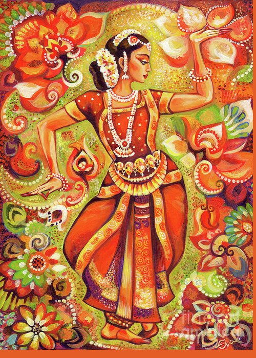 Beautiful Indian Woman Greeting Card featuring the painting Ganges Flower by Eva Campbell