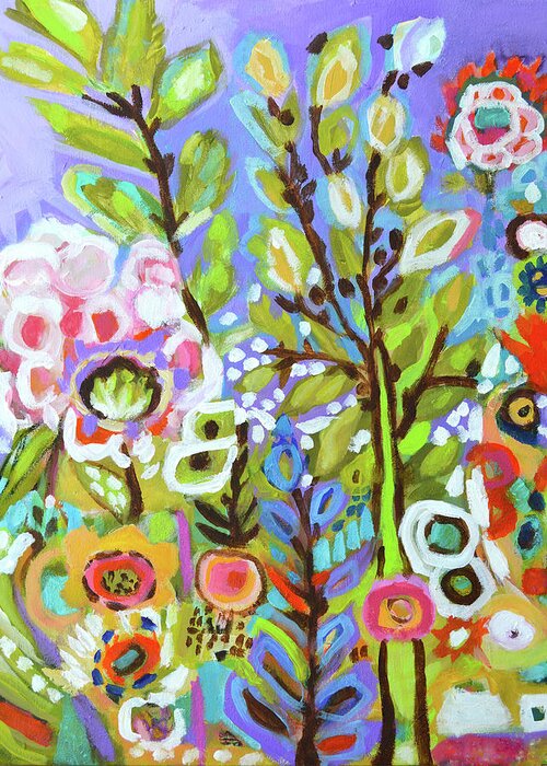 Botanical Greeting Card featuring the painting Garden Of Whimsy IIi by Karen Fields