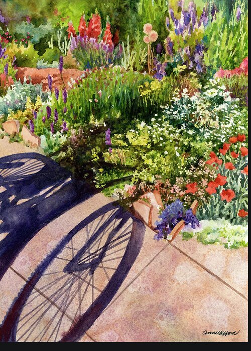 Garden Painting Greeting Card featuring the painting Garden Shadows II by Anne Gifford