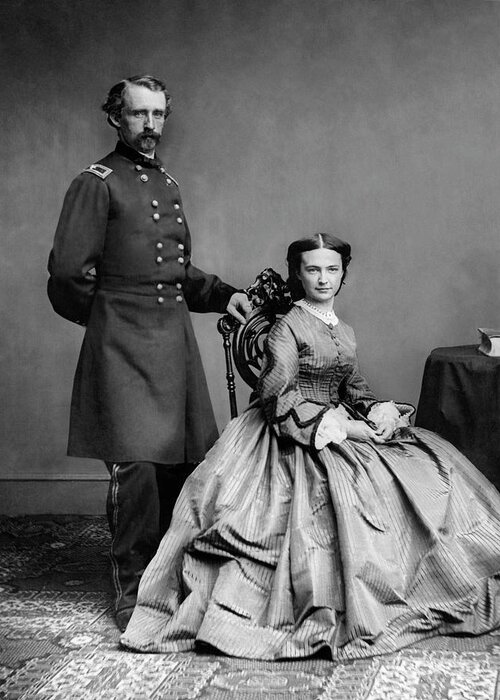 George Armstrong Custer Greeting Card featuring the photograph General Custer and His Wife Libbie by War Is Hell Store