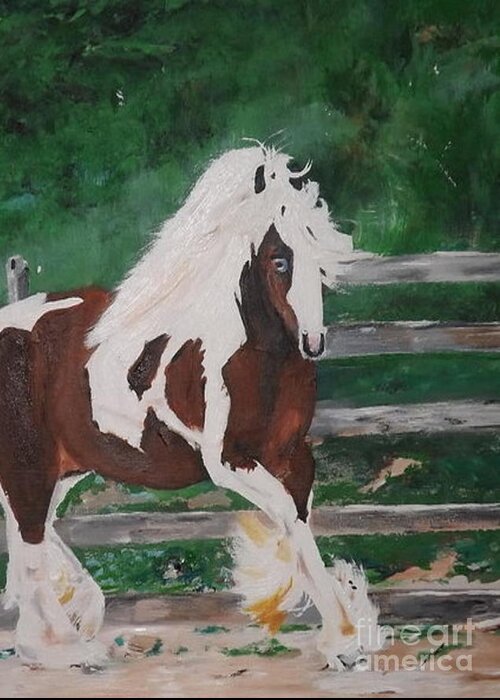 Acrylic Painting Greeting Card featuring the painting George by Denise Morgan