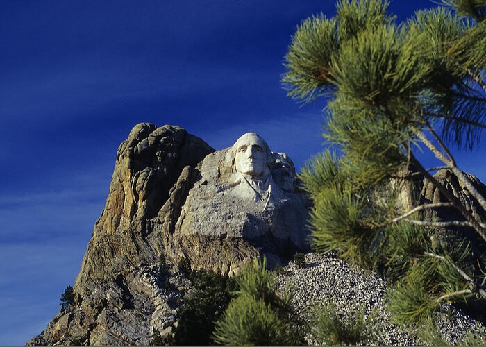 Mount Rushmore. George Washington Greeting Card featuring the photograph George No.2 - A Mount Rushmore Impression by Steve Ember