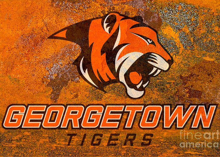 Georgetown Greeting Card featuring the digital art Georgetown Kentucky Tigers by Steven Parker