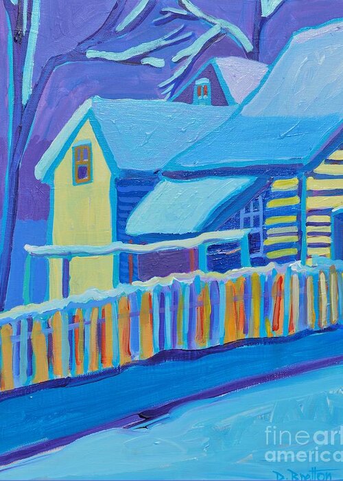 Georgetown Massachusetts Greeting Card featuring the painting Georgetown Snowfall by Debra Bretton Robinson