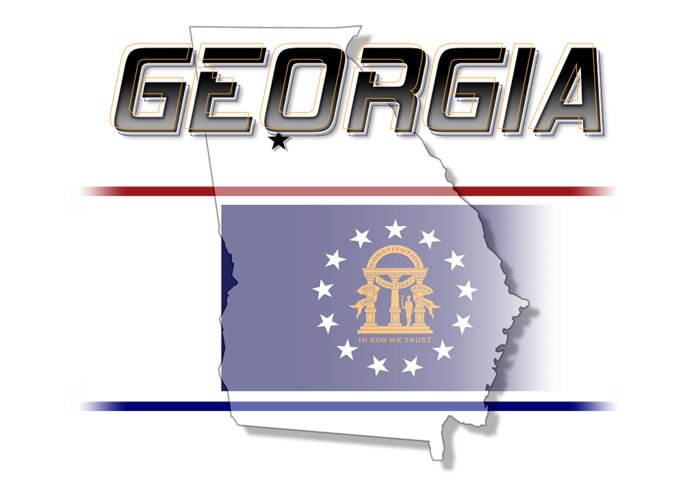 Georgia Greeting Card featuring the digital art Georgia State Horizontal Print by Rick Bartrand
