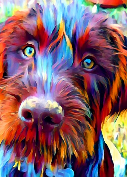German Wirehaired Pointer Greeting Card featuring the painting German Wirehaired Pointer by Chris Butler