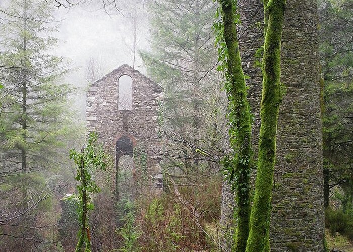 Clitters Greeting Card featuring the photograph Ghostly Ruins Clitters Mine Gunnislake Cornwall by Richard Brookes