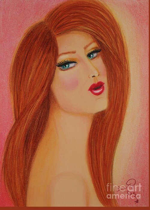 Fashion Greeting Card featuring the drawing Ginger by Dorothy Lee