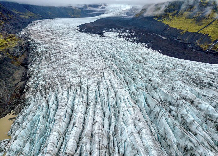 Drone Greeting Card featuring the photograph Glacier Art by David Letts