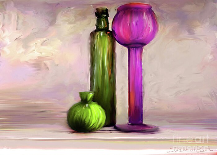 Glass Impression Greeting Card featuring the digital art Glass on Glass by Sharon Beth