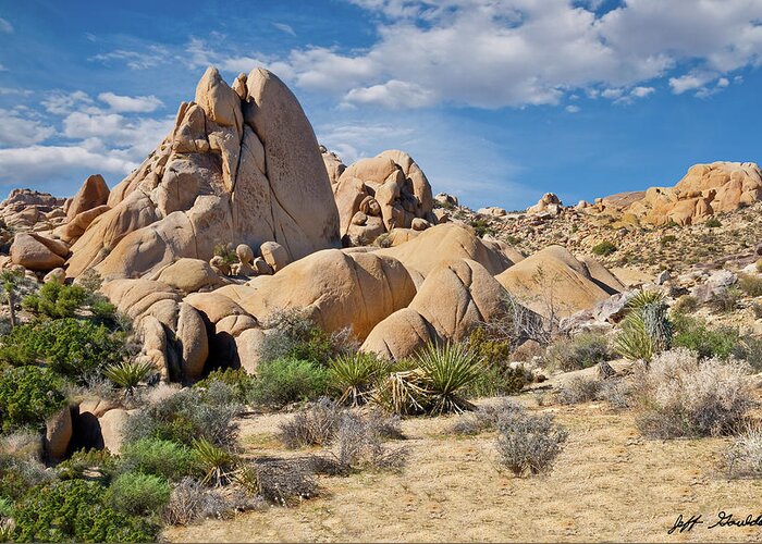 Arid Climate Greeting Card featuring the photograph Gneiss Rock Formations by Jeff Goulden