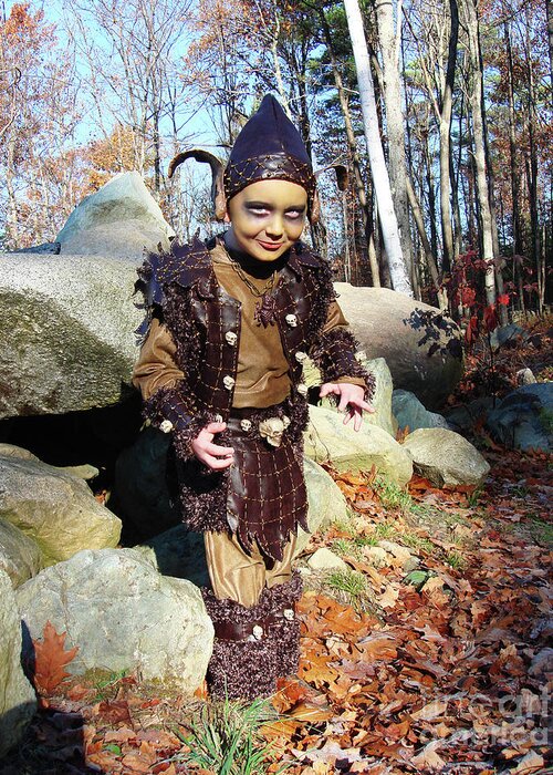 Halloween Greeting Card featuring the photograph Goblin Costume 2 by Amy E Fraser