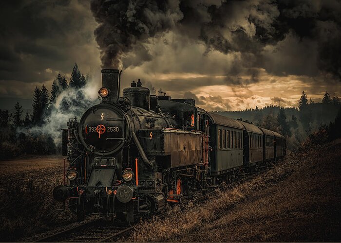 Creative Edit Greeting Card featuring the photograph Gold Digger Train by Hubert Bichler
