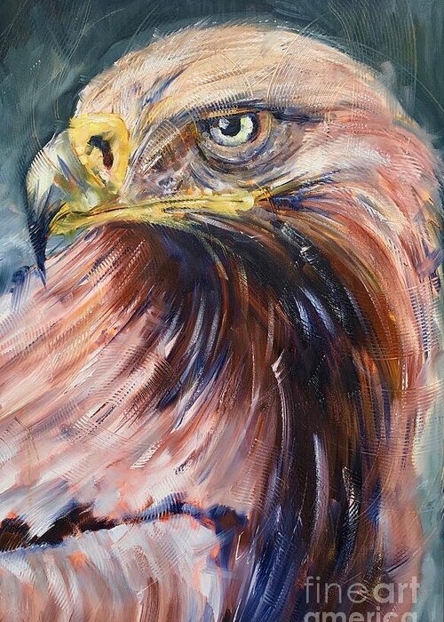 Eagle Greeting Card featuring the painting Golden Eagle by Alan Metzger