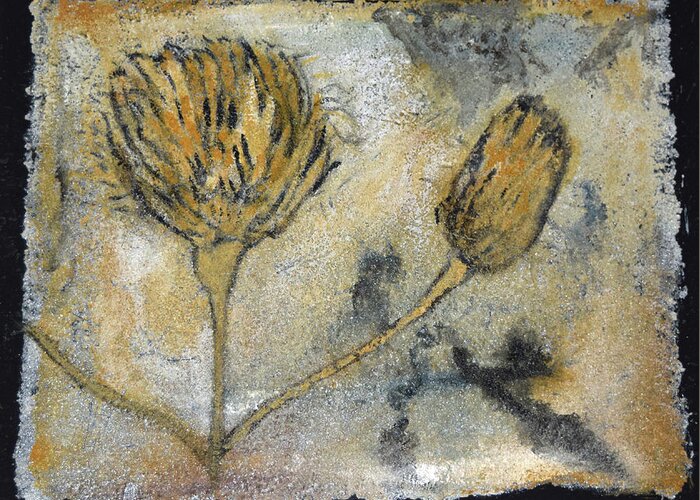 Fossils Greeting Card featuring the painting Goldenrod Fossil by Toni Willey