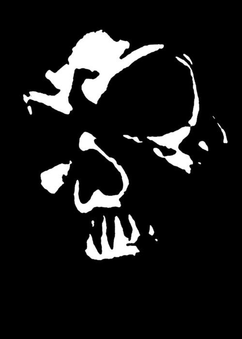 Skull Greeting Card featuring the digital art Goth Dark Skull Graphic by Roseanne Jones