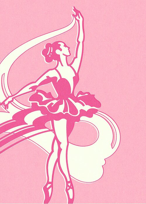 Activity Greeting Card featuring the drawing Graceful Ballerina by CSA Images