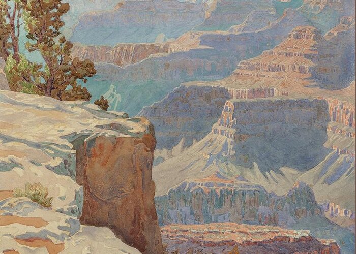 Grand Canyon Greeting Card featuring the painting Grand Canyon by Gunnar Mauritz Widforss