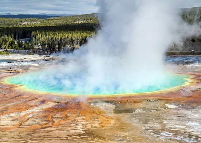 Tranquility Greeting Card featuring the photograph Grand Prismatic Pool In Yellowstone by Pierre Leclerc Photography