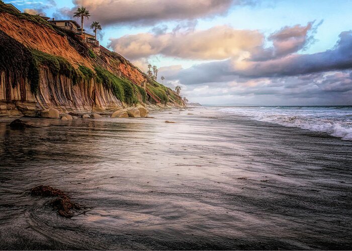 Beach Greeting Card featuring the photograph Grandview Cliffs by Alison Frank