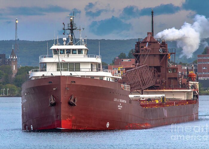 Great Lakes Greeting Card featuring the photograph Great Lakes Freighter Lee Tregurtha -5271 by Norris Seward