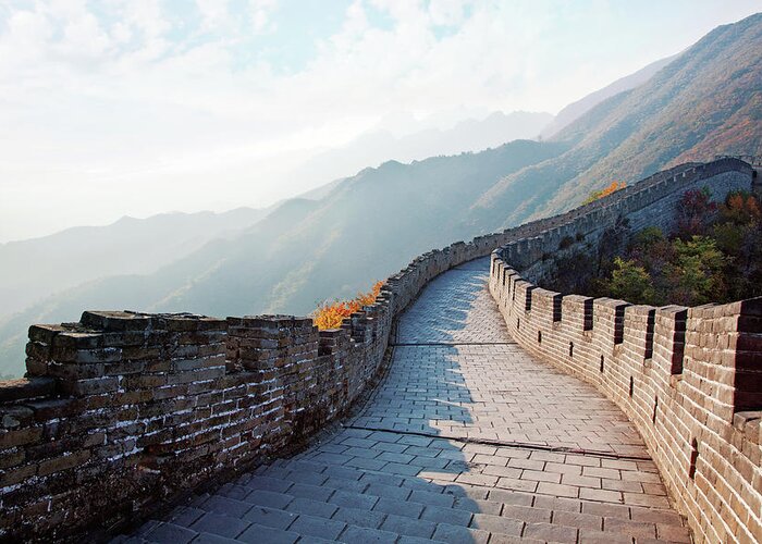 Chinese Culture Greeting Card featuring the photograph Great Wall In China by Perkus