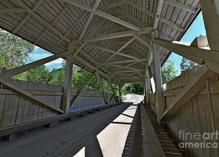 Covered Bridge Greeting Card featuring the photograph Greenbanks Hollow by Steve Brown