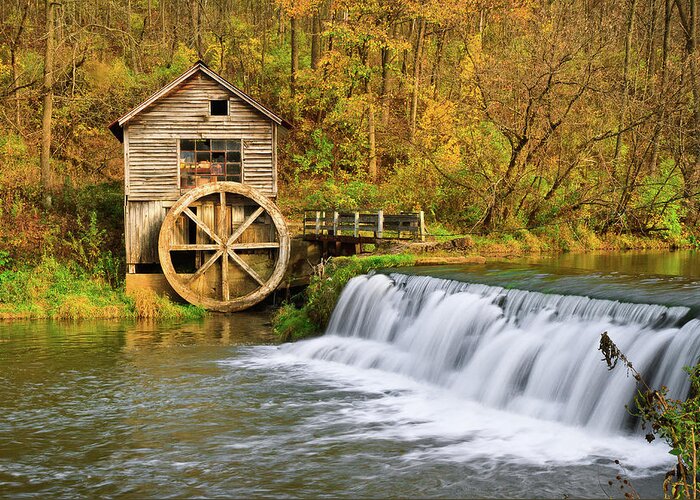 Built Structure Greeting Card featuring the photograph Gristmill Waterwheel by Matthew Crowley Photography