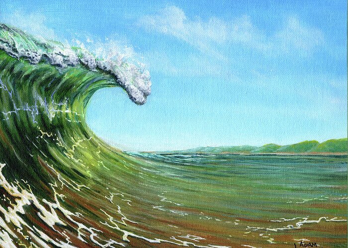Surf Greeting Card featuring the painting Gulf of Mexico Surf by Adam Johnson