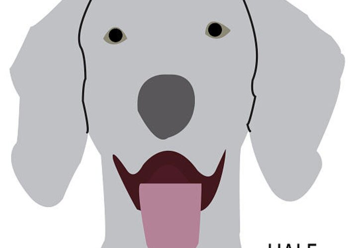 Dog Greeting Card featuring the digital art Half Full Weimaraner by Caroline Elgin