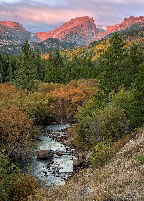 Rocky Mountain National Park Greeting Card featuring the photograph Hallette Peak Autumn by Aaron Spong