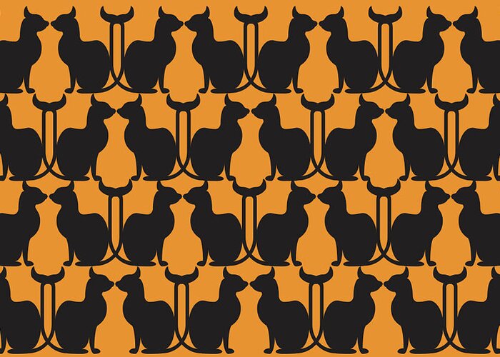 Hallo Handsome Cats Greeting Card featuring the digital art Hallo Handsome Cats by Mindy Howard