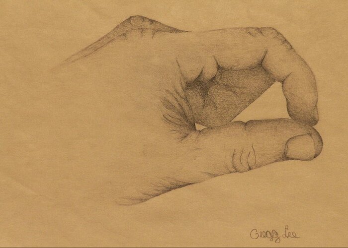 Hand Greeting Card featuring the drawing Hand by Gregory Lee
